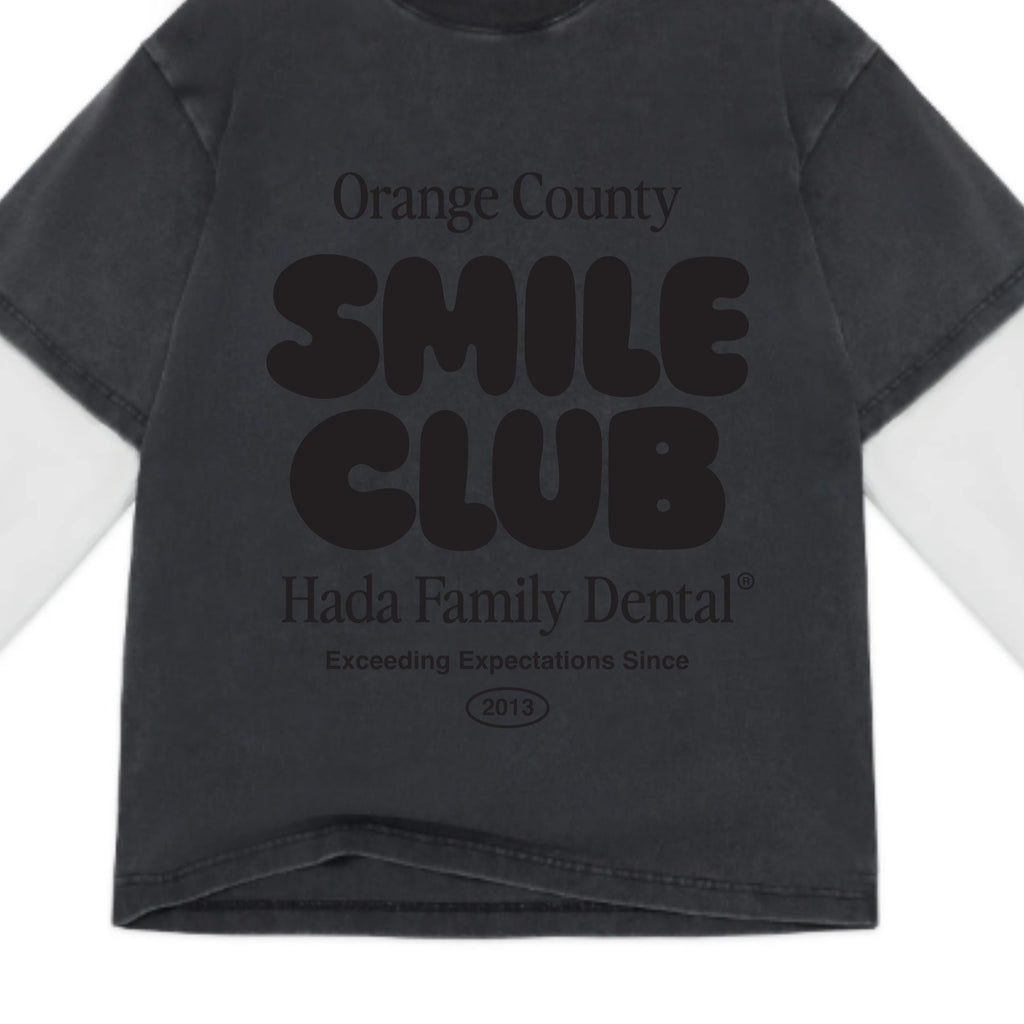 Faded Black Long-Sleeve Double Tee