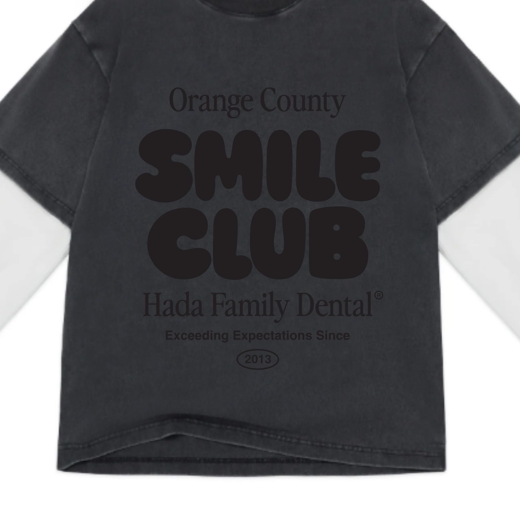 Faded Black Long-Sleeve Double Tee