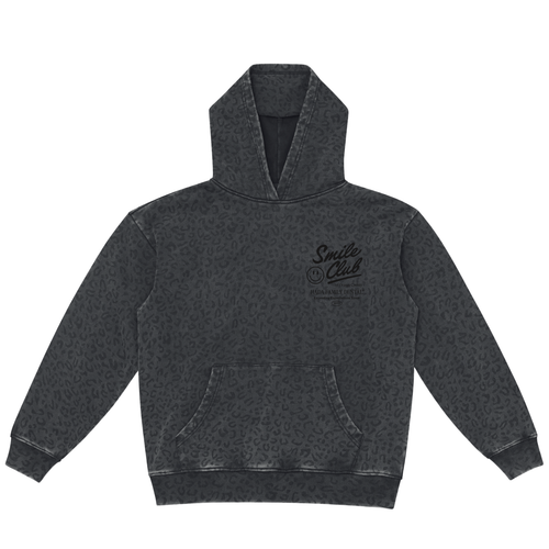 Black Leopard Print Hoodie