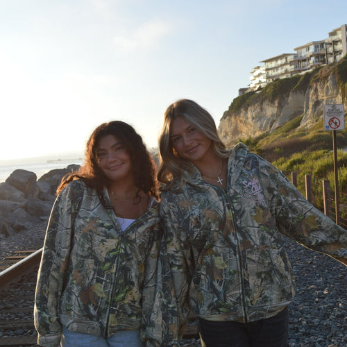 Baby Pink Tree Camo Zip Up