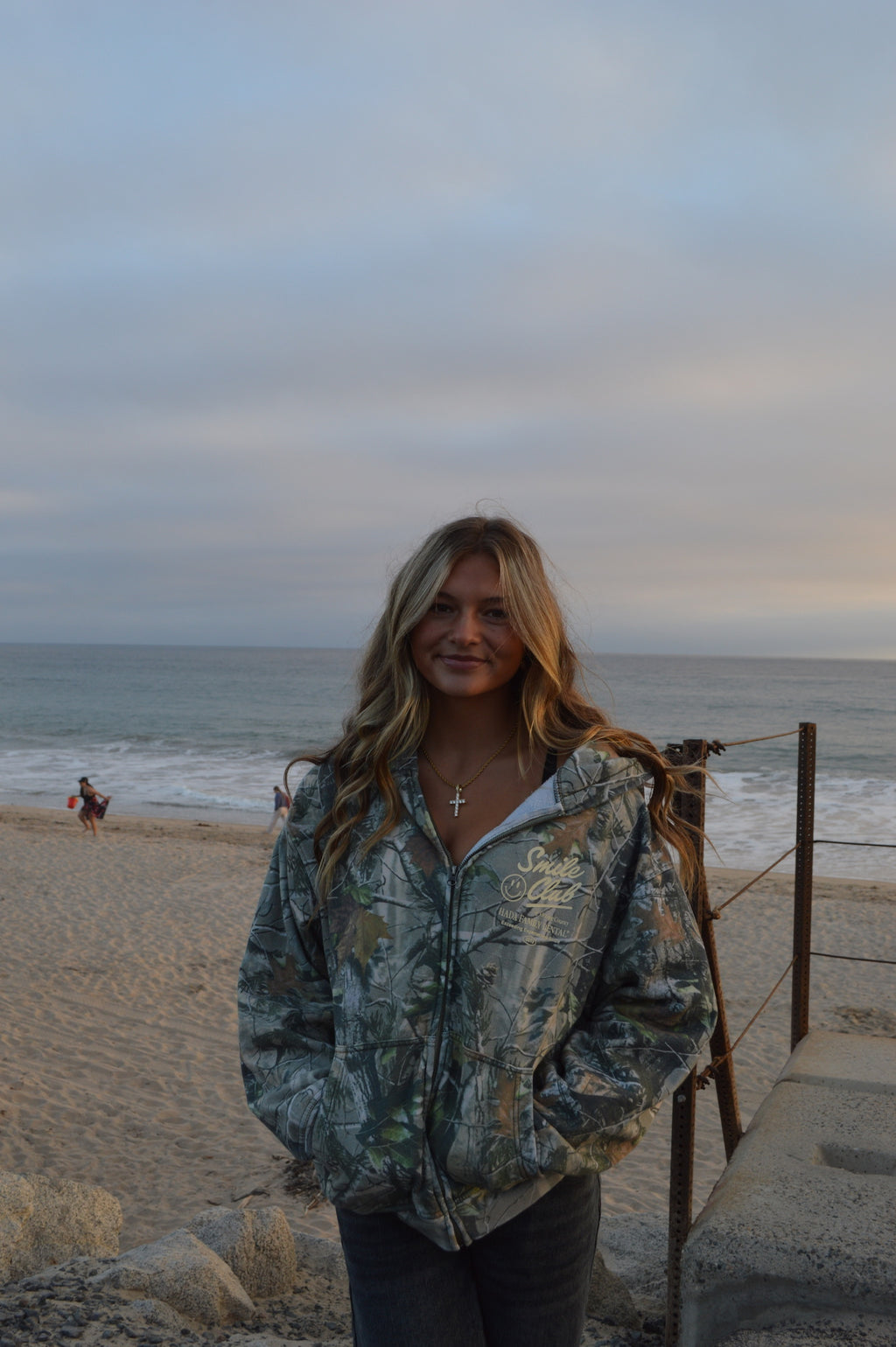 Cream Tree Camo Zip Up