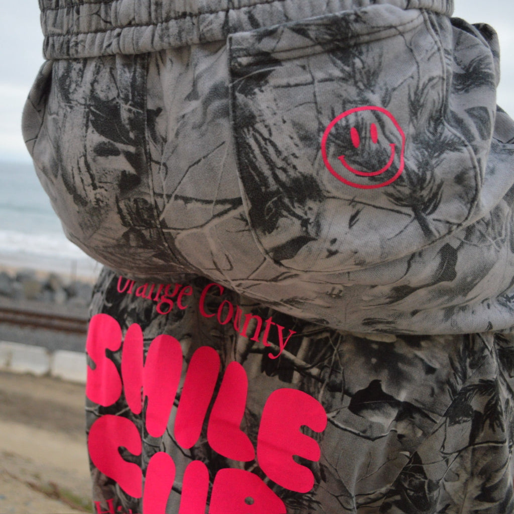 Hot Pink Gray Camo Sweatshorts