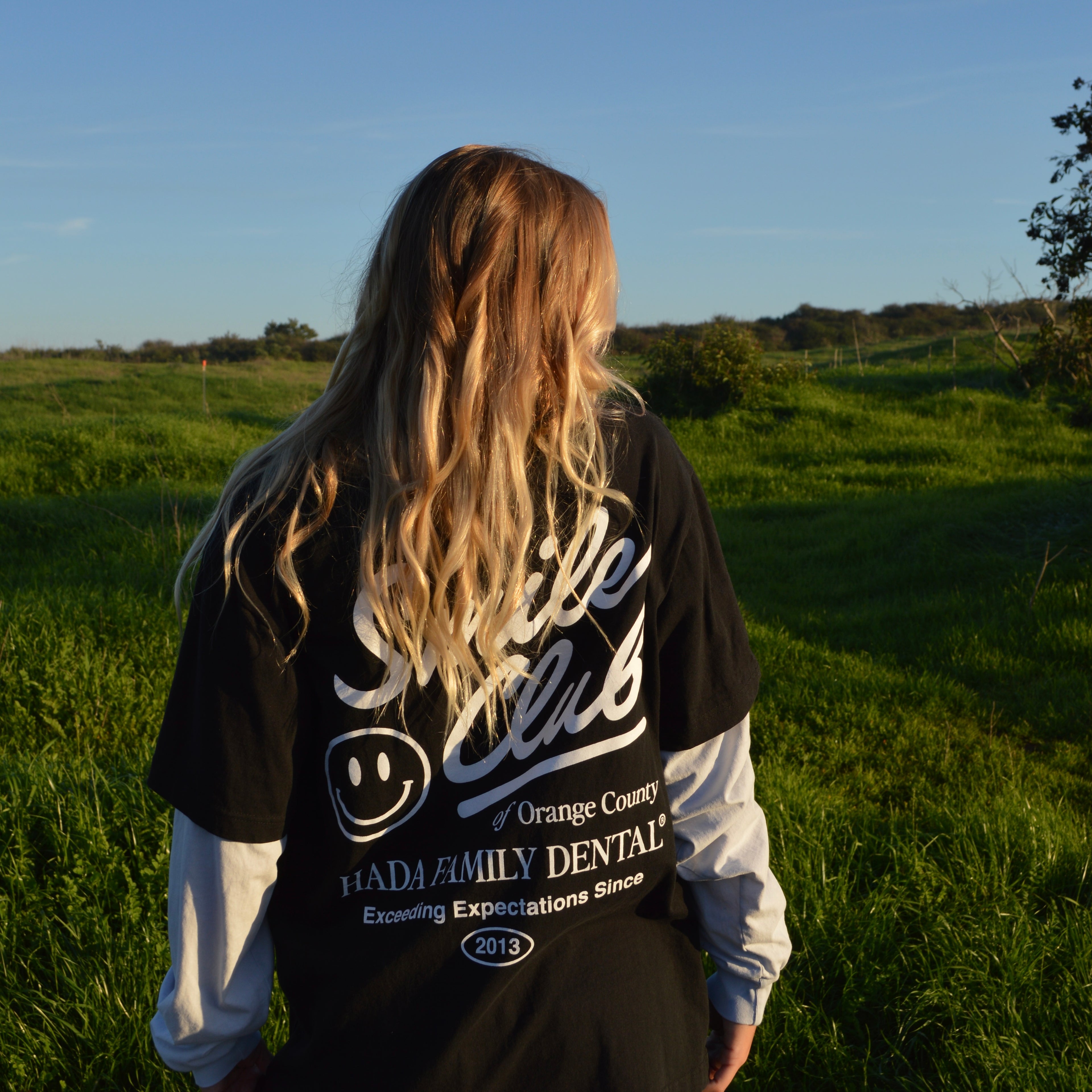 White on Black Long-Sleeve Double Tee
