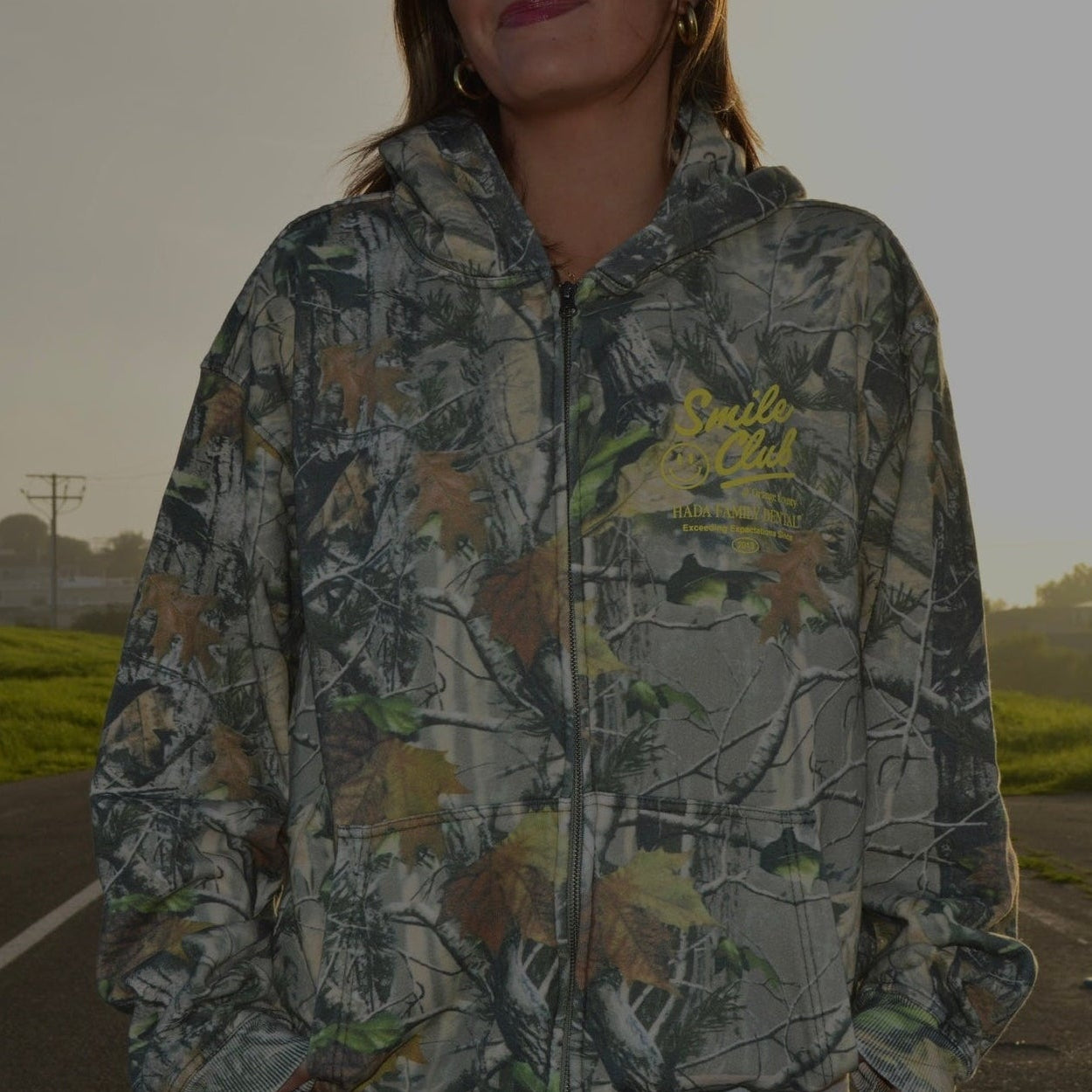 Yellow Tree Camo Zip Up