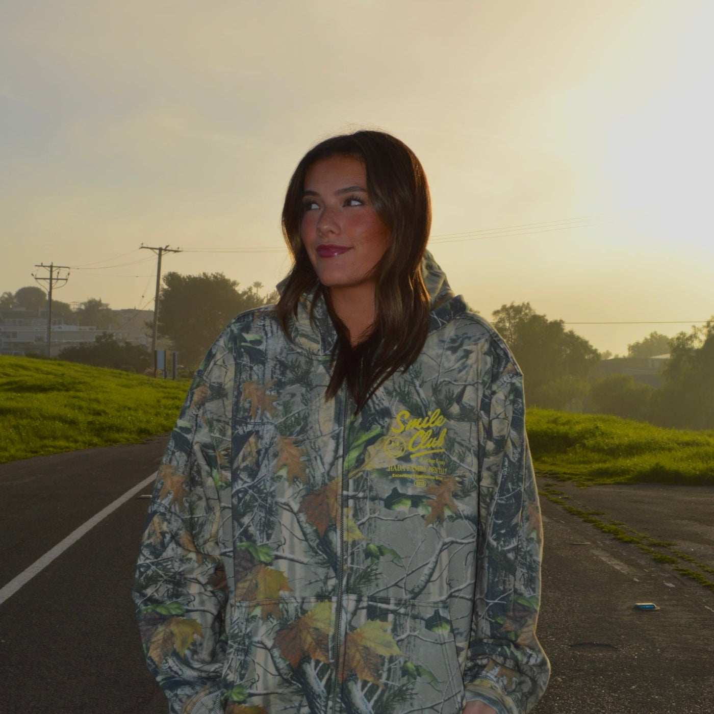 Yellow Tree Camo Zip Up