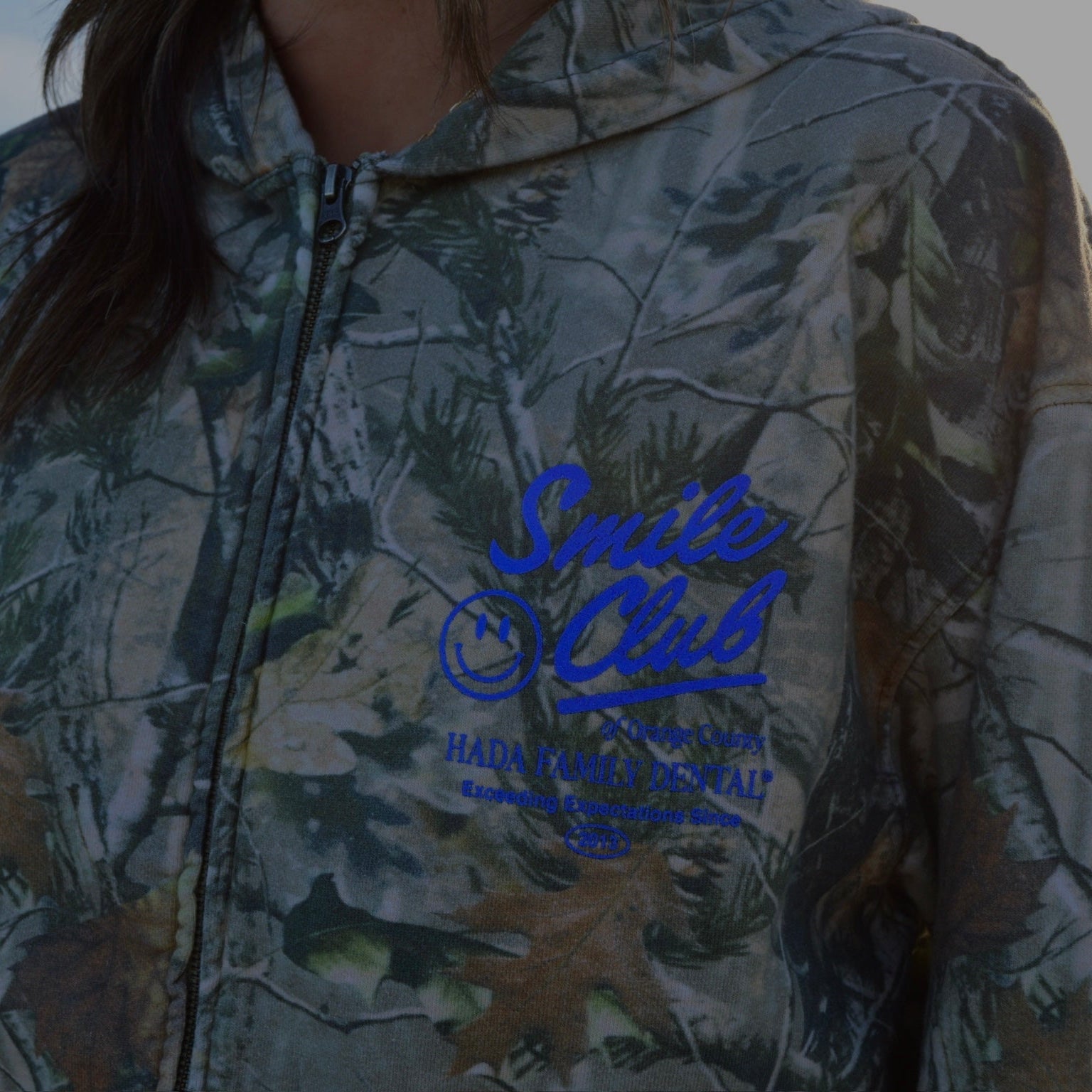 Royal Blue Tree Camo Zip Up