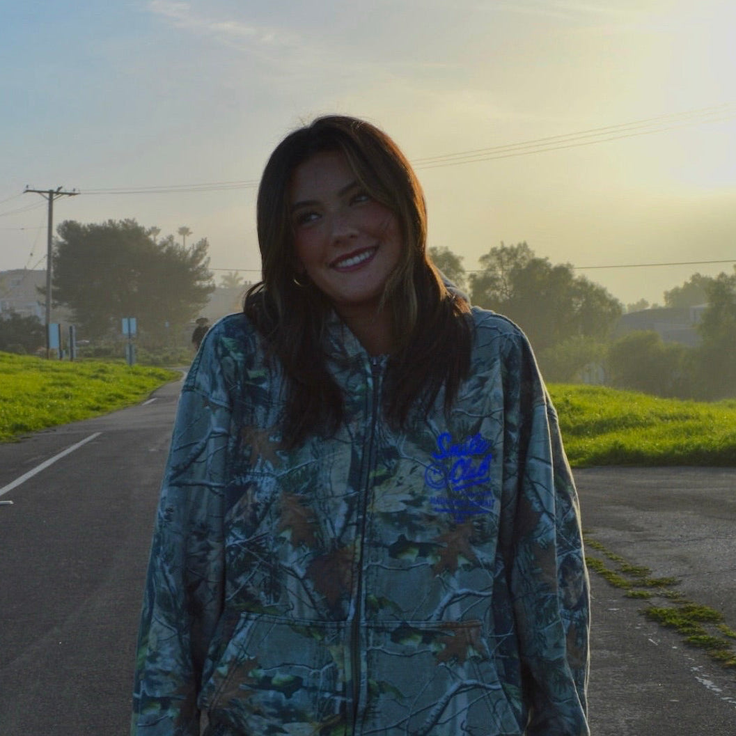 Royal Blue Tree Camo Zip Up