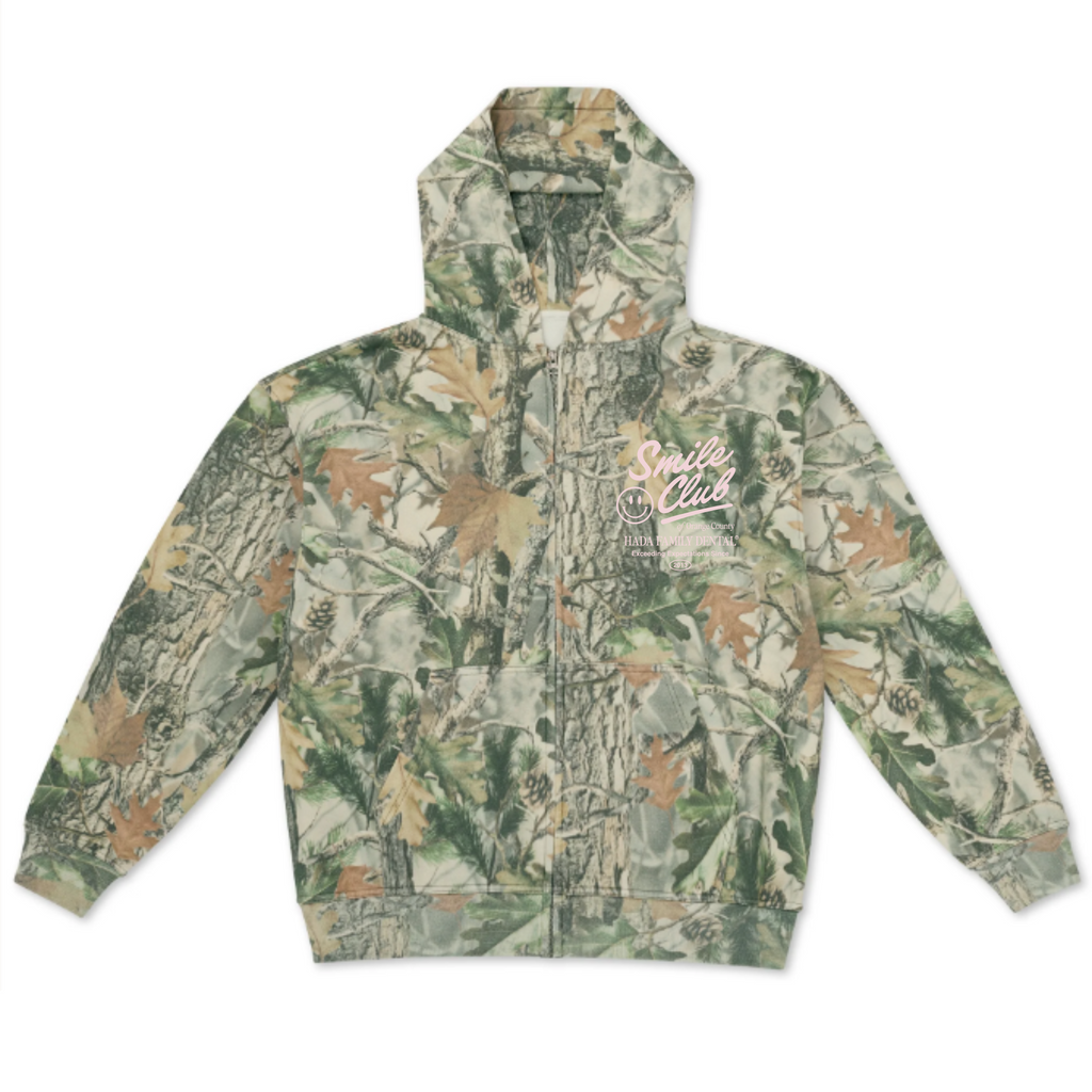 Baby Pink Tree Camo Zip Up
