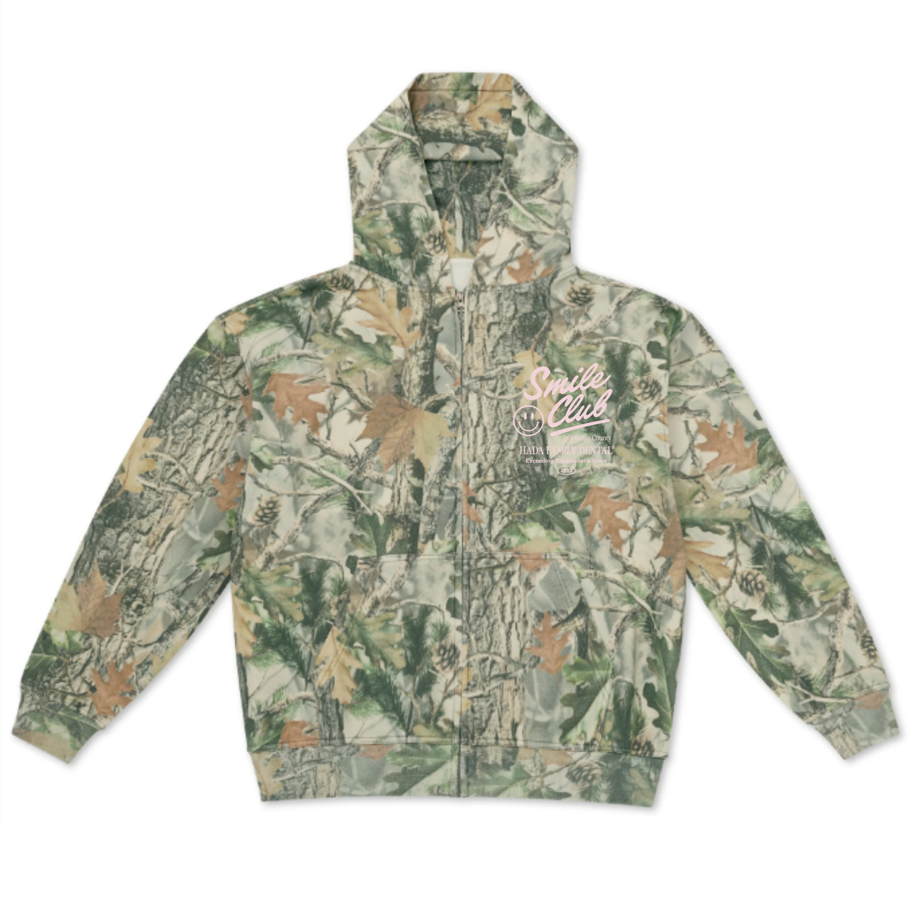 Baby Pink Tree Camo Zip Up